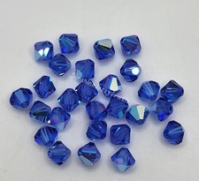 Swarovski Crystal Sapphire AB Bicone Bead; 3mm 24 , 4mm 24 , 6mm 12 10mm 6 