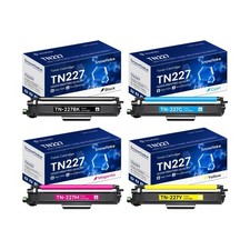 TN227 TN-227BK/C/M/Y High Yield Toner Cartridge 4 Pack Compatible TN227 TN-22...