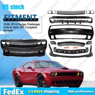 Fit For 2008-2014 Dodge Challenger Hellcat Style SRT Complete Bumper Cover Kit