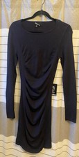 Express Ruched Sweater Dress XS Navy Blue Rayon Blend New W/ Tags MSRP  $69.90