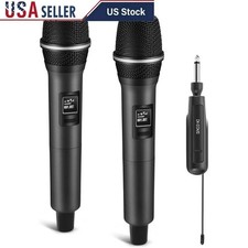 Wireless Microphone Set Dual Channel Plug Play Noise Reduction 200ft Range New