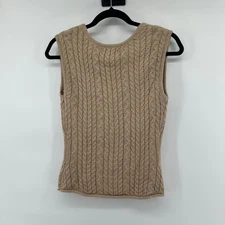 House of Harlow 1960 Cable Knit Sleeveless Sweater Vest Button Front XS