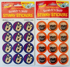 TREND Scratch n Sniff RETRO STINKY STICKERS scent: ROOTBEER & MILKSHAKE 2pk NEW!