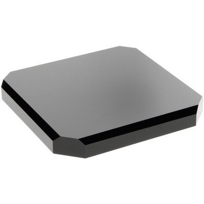 Plymor Black Acrylic Beveled Corner-Cut Display Base, 6'' W x 6'' D x 0.75'' H