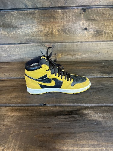Nike Air Jordan 1 Retro Alto OG Polen Amarillo y Negro Tenis Zapatos Hombres Talla 7.5 - Imagen 8 de 15
