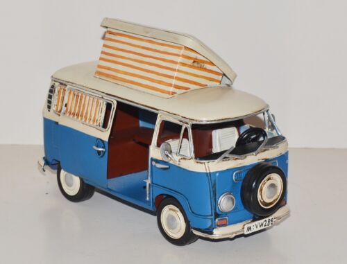 Blechauto Nostalgie Modellauto Oldtimer Automarke Campingbus Bus Blech L 27 cm - Bild 2 von 4