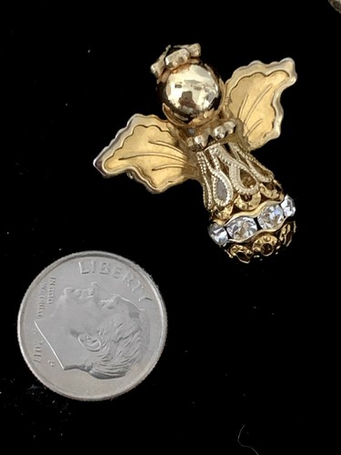 Lot 5 Handcrafted Angel Scatter Pins + 3 Pairs Clip on Earrings Brooch Gold Tone - Imagen 2 de 9