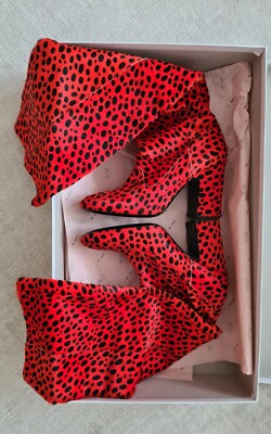 AGL knee length boots orange and red size 39 9cm heel new