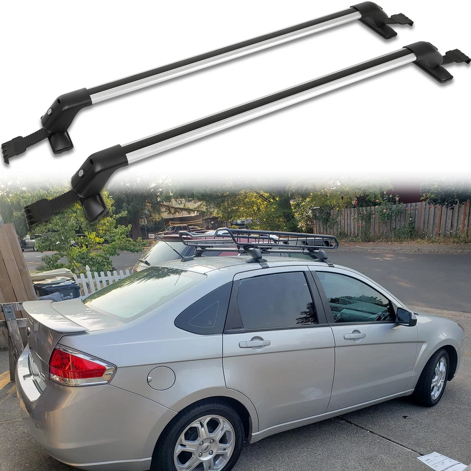 For Ford Focus Roof Rack Cross Bars Luggage Kayak Cargo Carrier W/ Lock Aluminum