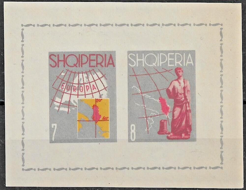 (8) ALBANIA - 1962 IMPERF TOURIST PROPAGANDA SOUVENIR SHEET. SCOTT 633a. MNH