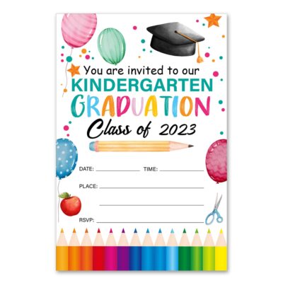 Kindergarten Graduation Party Invitations Class of 2023 Kindergarten Graduati...