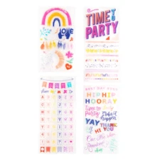 Craft Smart Clear Stamps Party Love Rainbow 103 Pc  Scrapbooking Card Making