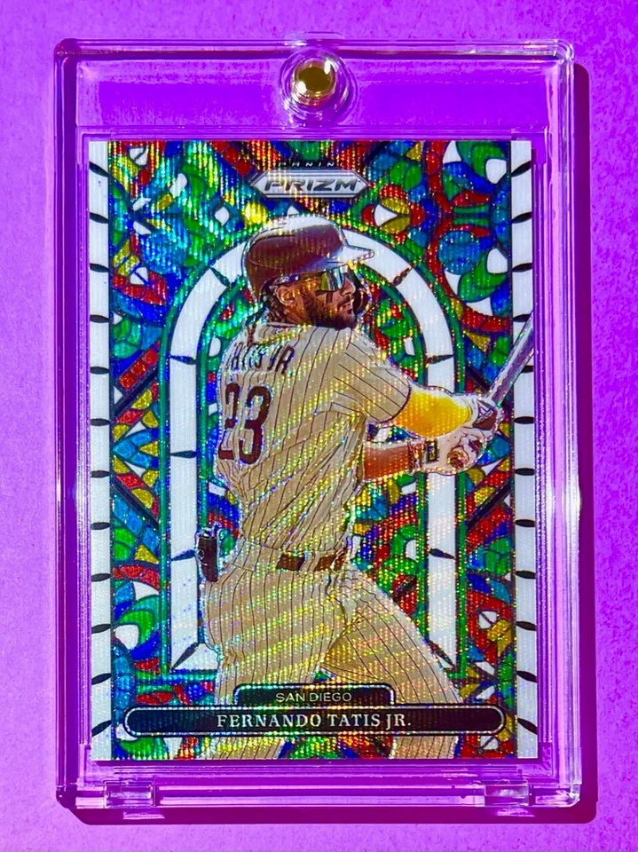 Fernando Tatis Jr RARE STAINED GLASS WHITE WAVE REFRACTOR PANINI PRIZM - MINT! - Image 4 of 4