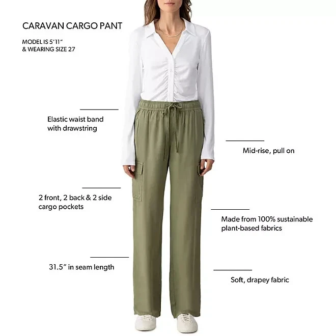 Social Standard by Sanctuary Women's Cargo Pant Size L Green - Image 4 of 4