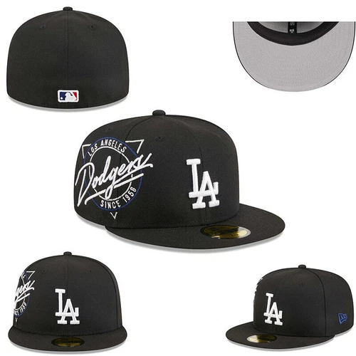 Los Angeles Dodgers Hat Fitted Cap Unisex Adult Baseball Hat Flat Brim Hat Cap - Picture 3 of 16