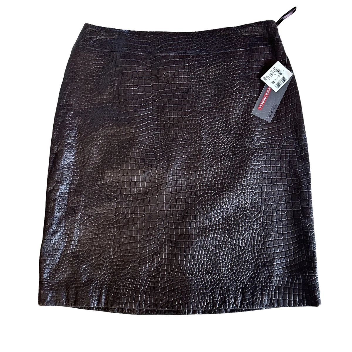 Leather skirt top brown thomas