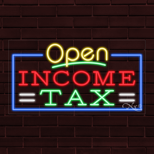 NUEVO "IMPUESTO ABIERTO SOBRE LA RENTA" con FRONDA 33x18 pulgadas led ventana flexible/pared letrero interior 35520 - Imagen 1 de 1