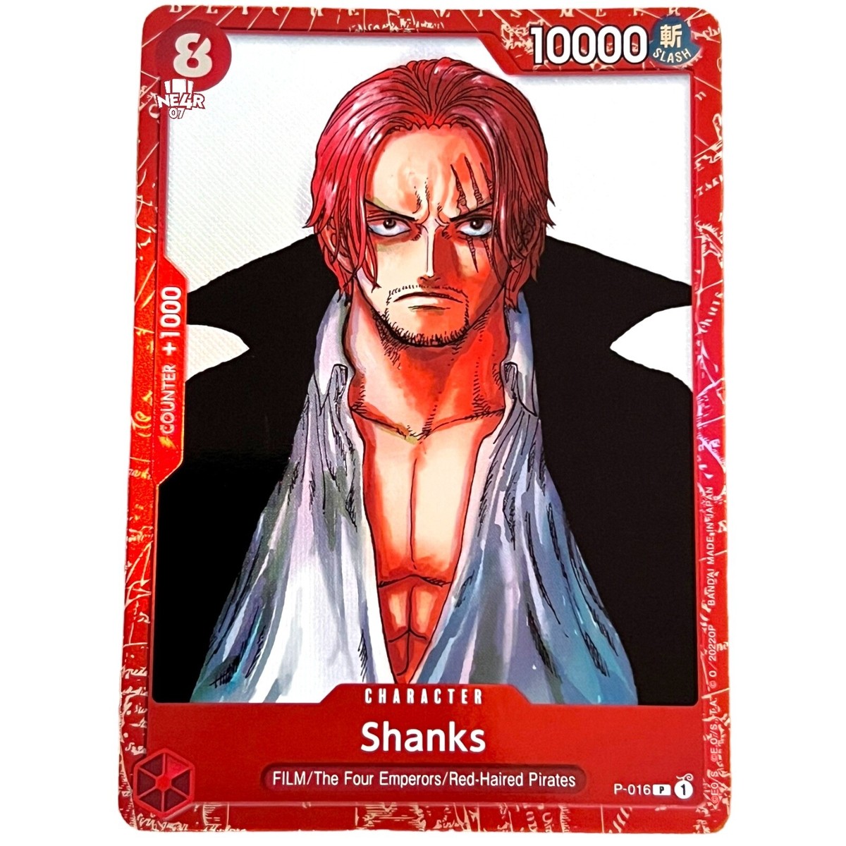 One Piece Card Shanks P-016 Character P Foil Promo Film Red