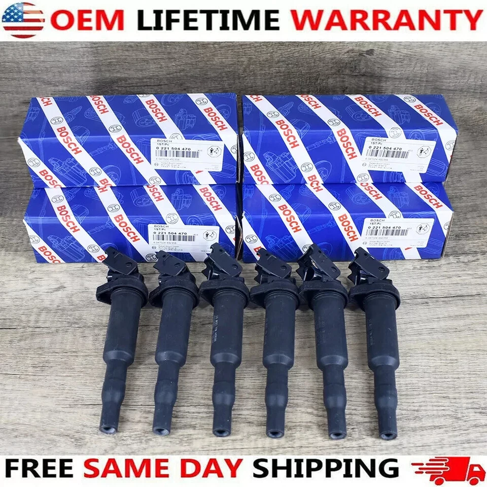 6PCS OEM Ignition Coils For Bosch BMW 325i 328i 335 525 528 530 535 0221504470 - Image 2 of 4