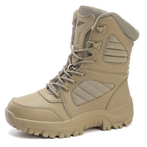 Hombres Botas Militares de Cuero Zapatos de Combate de Parte Superior Alta Aire Libre Montaña Nieve Tenis - Imagen 22 de 36