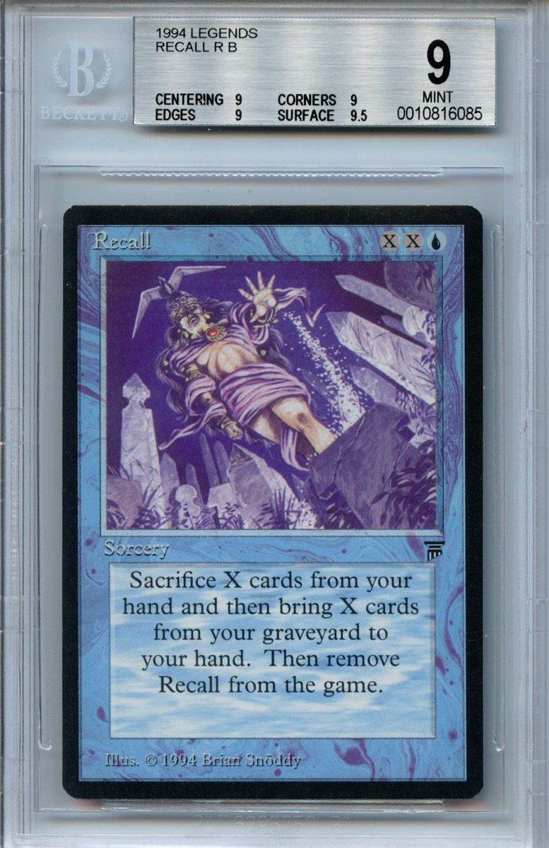 MTG Legends Recall BGS 9.0 Mint Card Magic Amricons 6085 | eBay MTG Legends Recall BGS 9.0 Mint Card Magic Amricons 6085 | eBay