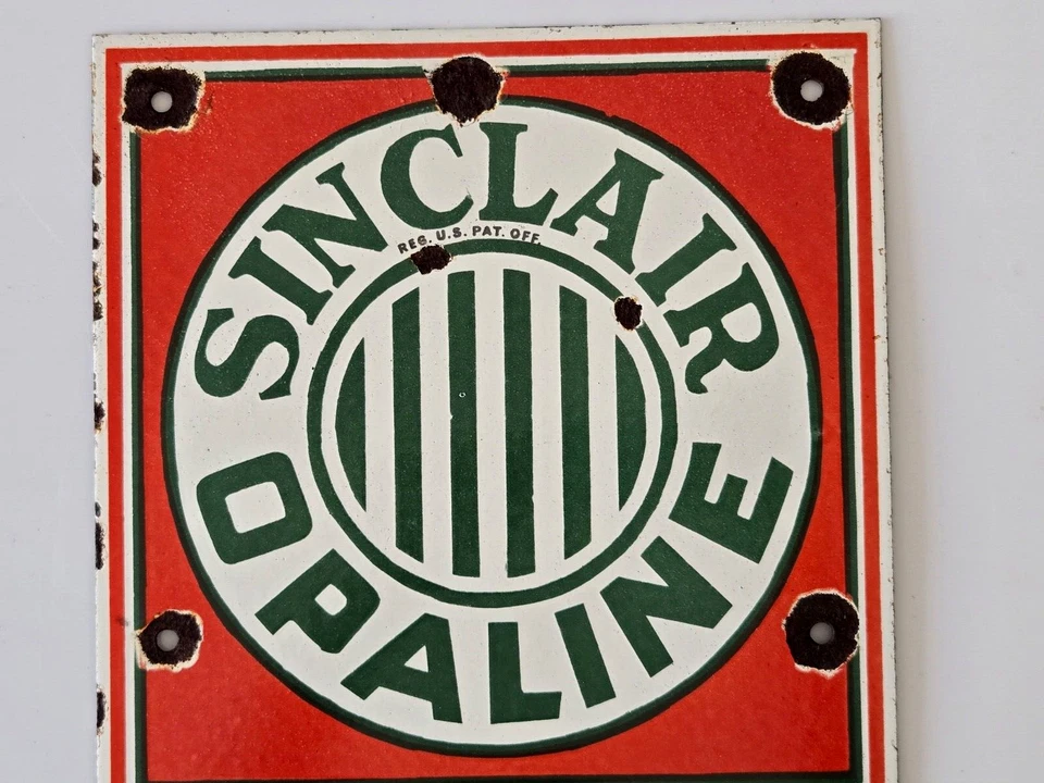 Vintage Sinclair Opaline Motor Oils Porcelain Enamel Sign (11" x 17") - Image 2 of 4