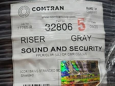 ComTran 32806 18/3C Shielded Twisted Sound/Security Cable Riser Gray /100ft