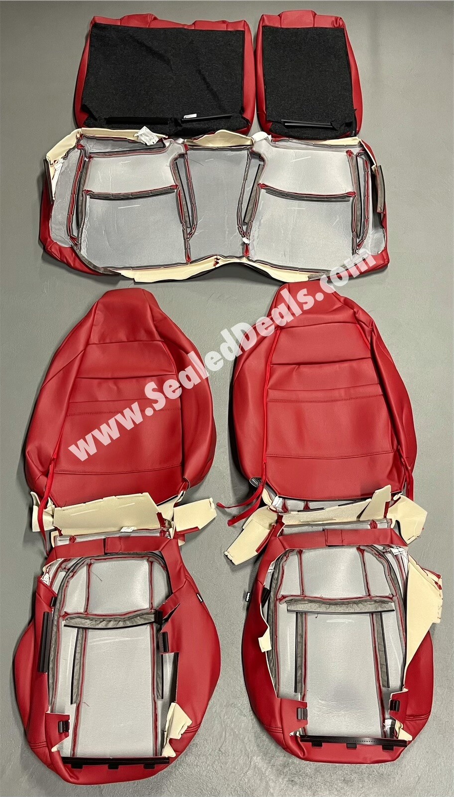 Custom Red Leather Seat Covers for 10th Gen Honda Civic Coupe Si 2017