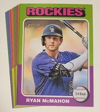 2024 Topps Heritage - Colorado Rockies Team Set w/ SPs & High Number (18 Cards)