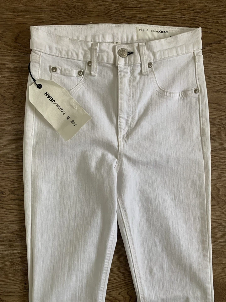 RAG & BONE £200+ High Rise Skinny White Stretch Denim Jeans 26 UK 8 US 4 S BNWT - Image 3 of 4