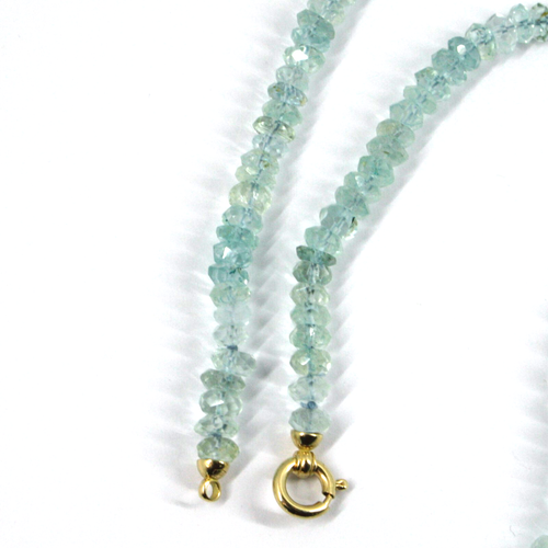 Collana Larga Acuamarina, Peridoto, Perlas, Gotas De Cerámica Pintadas A Mano - Imagen 5 de 13