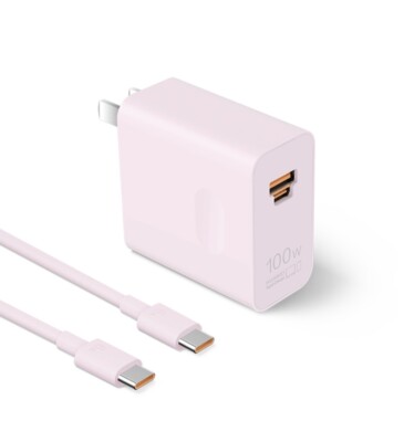 HUAWEI SuperCharge Max 100W Wall Charger With Cable For Mate60 Matepad pro Pink