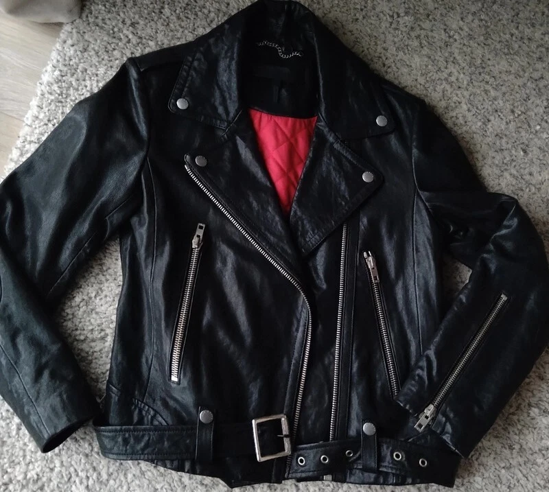 RAG & BONE  Mackenzie Leather Biker Jacket - Black XS BNWT - Image 3 of 4