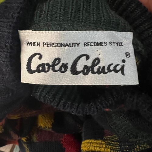 Vintage Carlo Colucci 3D Strick Mehrfarbig Pullover Herren Größe 54 Made In Germany - Bild 16 von 20