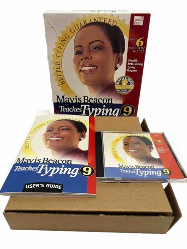 1998 Mavis Beacon Teaches Typing 9 Macintosh CD Mindscape CIB with User Guide