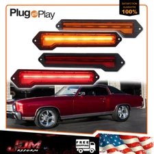 For 70-72 Chevrolet Monte Carlo Front Amber & Rear Red LED Side Marker Lights 4X