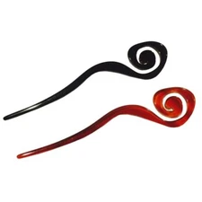 Parcelona French Swirl Cellulose Acetate Large Tortoise Shell and Black Bun C...