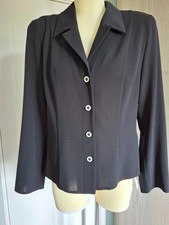 Rio Ladies Black, Lightweight Washable Jacket Gb12 Feature Buttons Chest 40" New