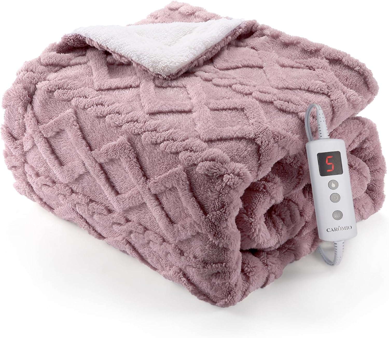 Cozy Sherpa Heated Throw Blanket with 10 Adjustable Warmth Settings