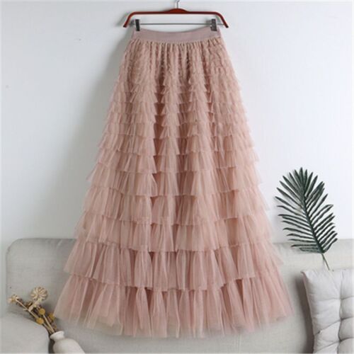 Women's Mesh Midi Tutu Skirt Premium Raffle Tulle One-size - Picture 1 of 36