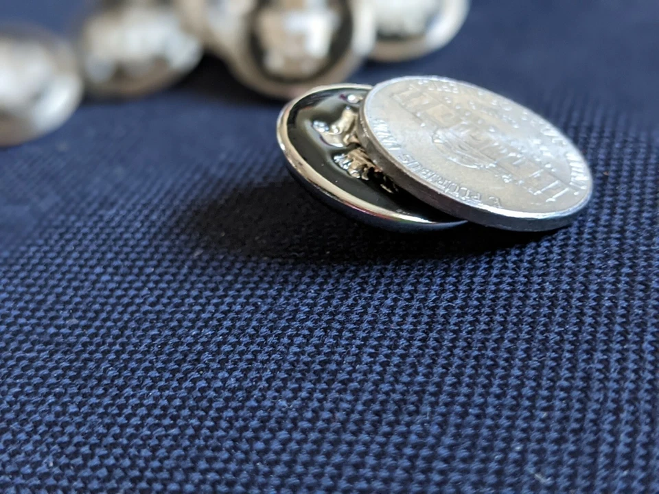 POLO Ralph WATERBURY crown Enamel silver set 10 Blazer Jacket Replacement Button - Image 3 of 4