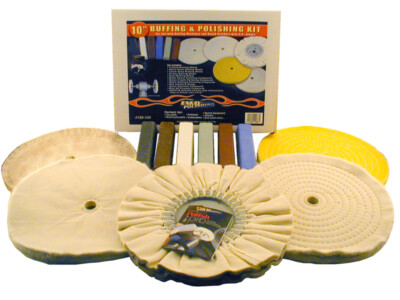 10'' Buffing & Polishing Kit- Metal Polishing Wheels, Compounds, Rouges