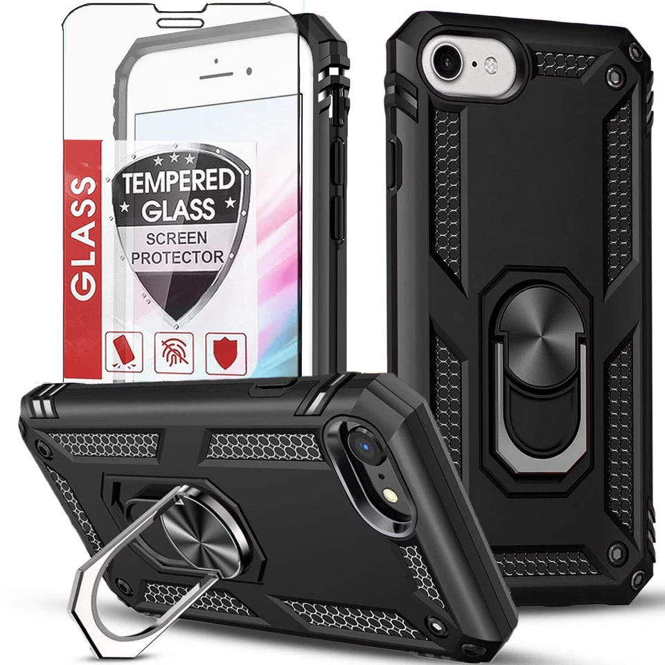For iPhone SE 8 7 6S Plus 2020 Case Phone Cover Shockproof + Tempered Glass - Image 2 of 4