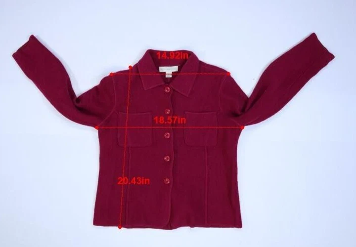 Chaqueta Suéter Petite Sophisticate Mujer Púrpura Lana Manga Larga Con Botones P Foto 4 de 4