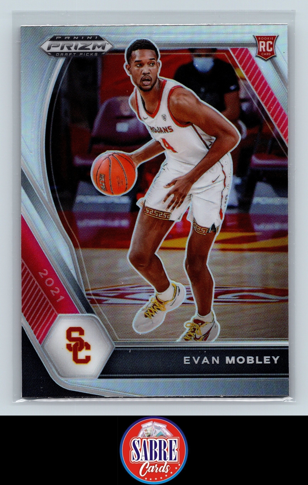 2021 Panini Prizm Draft Picks Evan Mobley Rookie RC Silver USC Trojans/Cavs