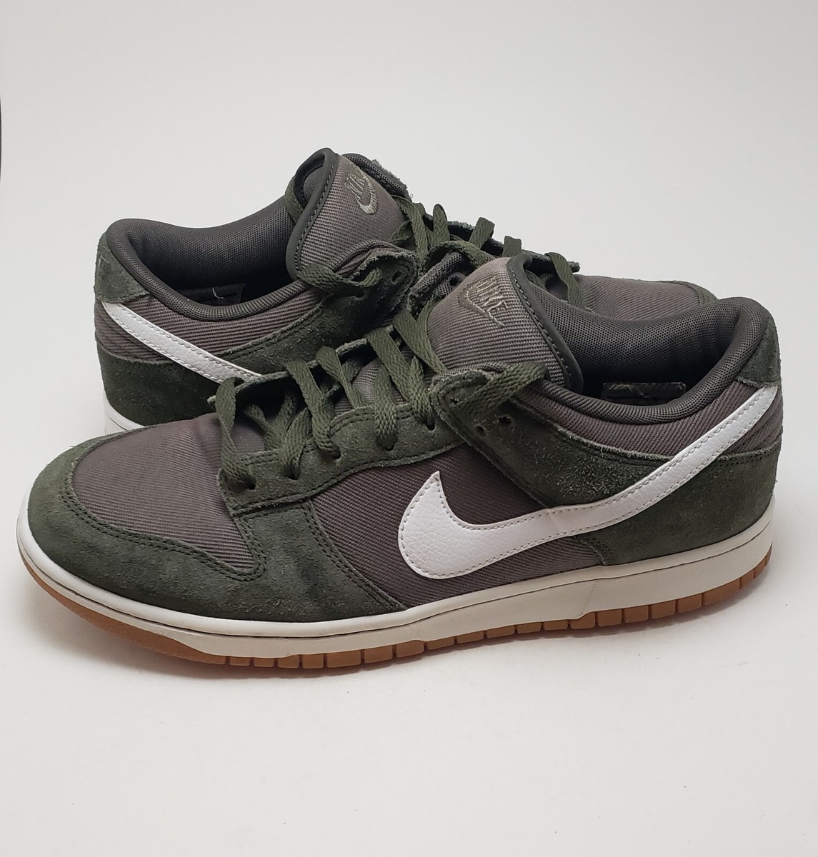 Mens Nike Dunk Low Canvas Cargo Khaki Olive Suede Brown Shoes AA1056-300  Size 11