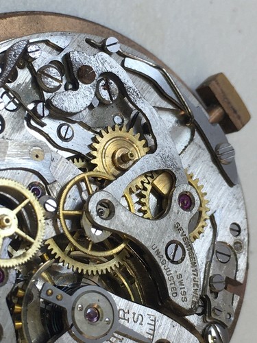 Reloj cronógrafo mecánico Landeron 51 vintage años 50 movimiento repuestos o reparación - Imagen 7 de 9