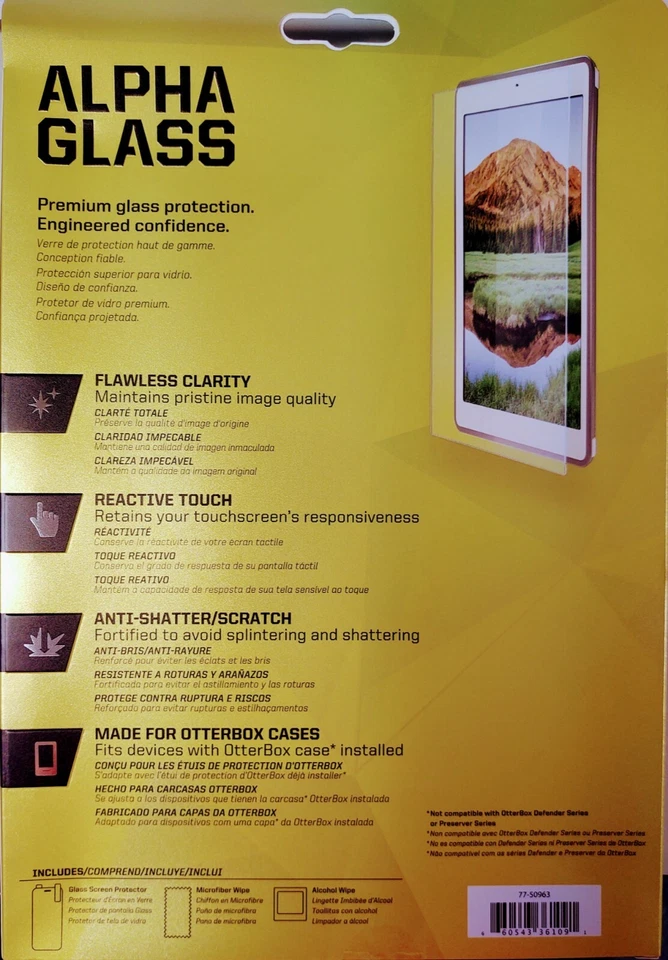 OtterBox Alpha Glass Screen Protector iPad Pro Air 1 & 2 iPad 5 & 6 *LOT OF 6* - Image 3 of 4