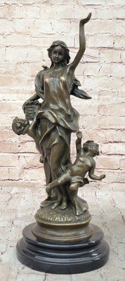 Loving Angel Holding Baby Statue In Bronze finish Memorial Gift Angel Collector