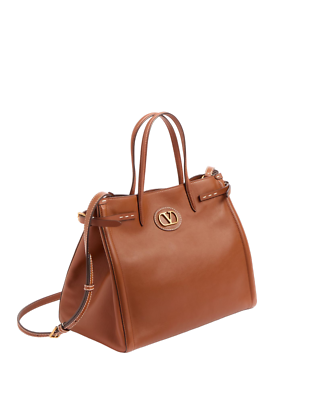 VALENTINO GARAVANI Antibes Medium $3100 Tabacco Leather Tote